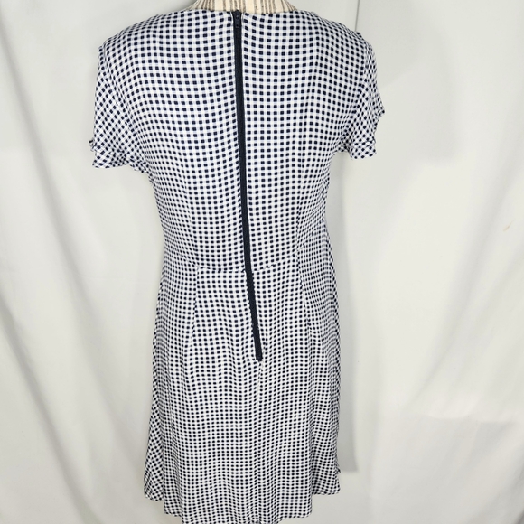 Xhilaration Black Grey White Check Tie Front Short Sleeve Dress Size Medium - Picture 7 of 10